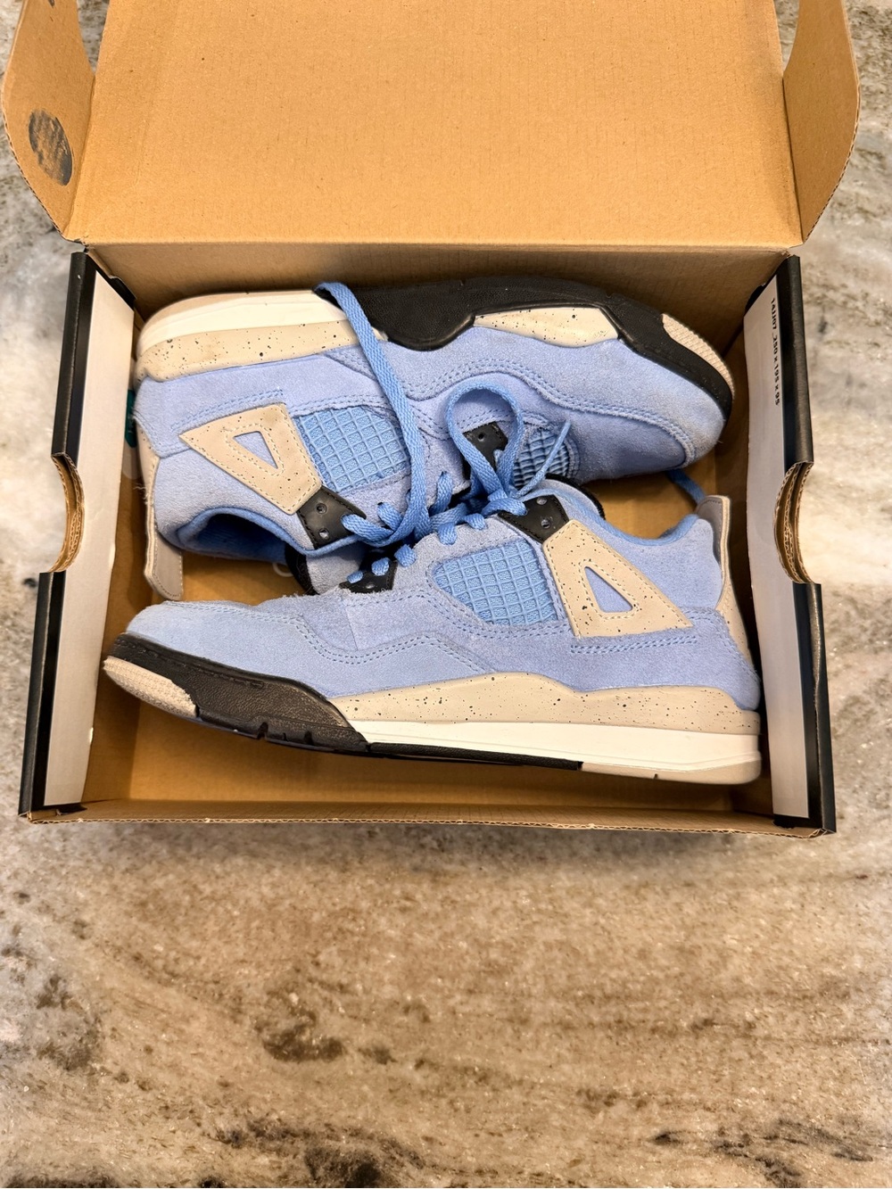 Jordan 4 Retro PS University Blue Sneakers Size 2.5Y